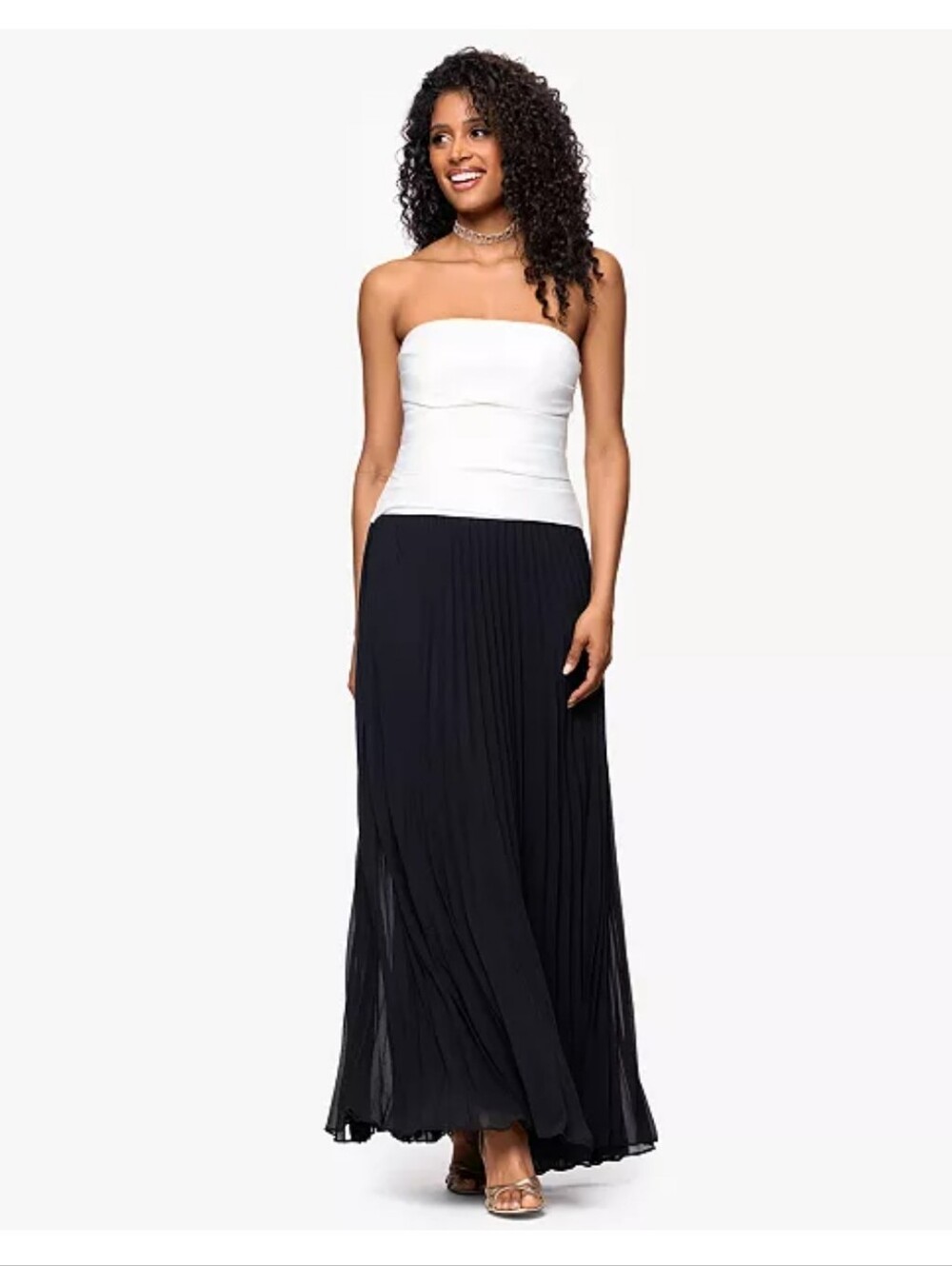 Betsy & Adam NWT Size 10 Pleated Maxi Dress Formal Evening Gown Colorblock